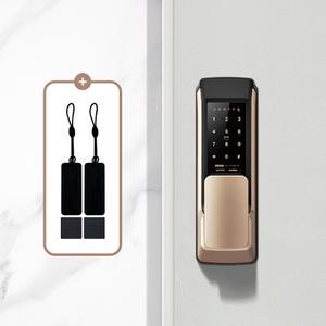 쿠잉 디지털도어락 DL-D02GD 디지털도어록 푸시풀 현관문 무타공 번호키