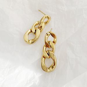 써지컬스틸 골드 체인 귀걸이 패션 드롭 이어링