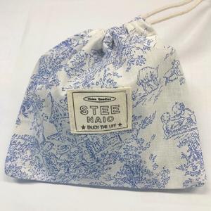 보리별 핫팩파우치 핫팩주머니 조리개형 패브릭 스트링 블루