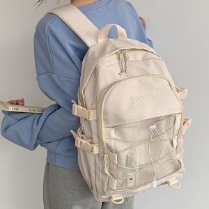 [수앤수][키링증정] 롤스 스트링 메쉬 포켓 노트북 백팩 (25BA005)