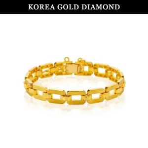 [한국금다이아몬드] 순금 팔찌 24K 남자 무광 사각 체인 금팔찌 37.5g