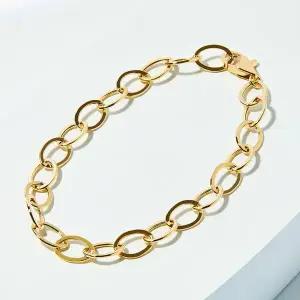 [엘렌쥬얼리]14K 18K 할로우 벨라 메디앙 체인 금 팔찌