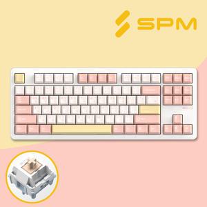 SPM PL87W 텐키리스 무선 기계식 키보드 베이비핑크 저소음 목새축