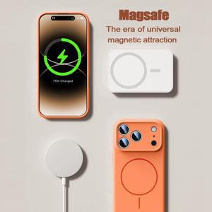 오렌지 액체 실리콘 맥세이프 케이스 아이폰 17 프로 맥스 에어 소프트 마그네틱 충전 커버 플러스용