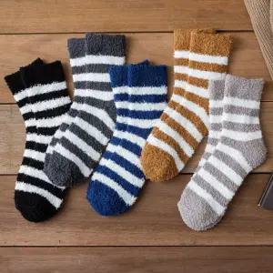 배색 스트라이프 5컬러 남성 수면 양말 보온양말 베이직양말 양말 겨울양말