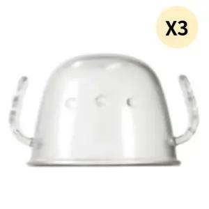 꼬꼬노리 아기 자기주도 이유식 그릇 양손컵 투명 X3