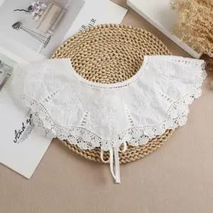 리본 페이크카라 레이스 화이트 블라우스 넥케이프