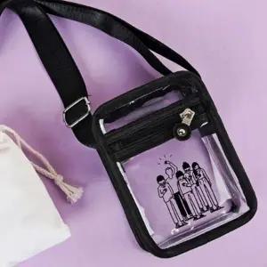 pvc 미니 크로스백 투명 여름 가방 블랙