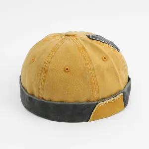 챙없는 패션모자 비니 티오 빈티지 와치캡(옐로우)