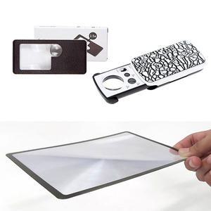 휴대용 카드형 LED 미니 소형 포켓 독서용 돋보기 확대경 현미경 렌즈 루페 카드지갑 노안 노인 실버용품