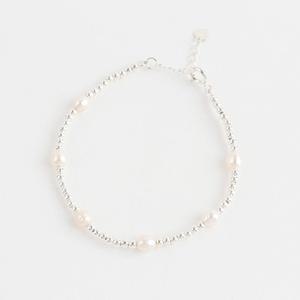 여자 클래식 미니 진주 포인트 925 실버 볼 체인 팔찌