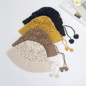 [기타]브에이 썸머 버킷햇 스프링 뜨개 모자 꽃 여성