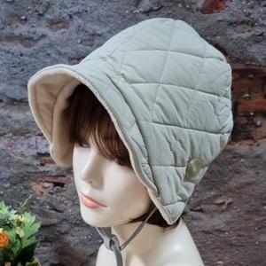 [애슬릿] 누빔 여성 끈 보넷 벙거지 겨울 엄마 모자