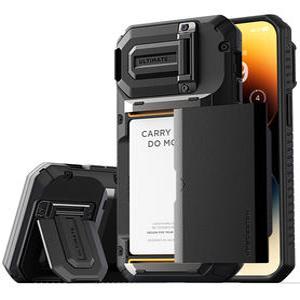 베루스 아이폰14 프로맥스 카드 4장 수납 담다글라이드 듀오가드 블랙로고 케이스