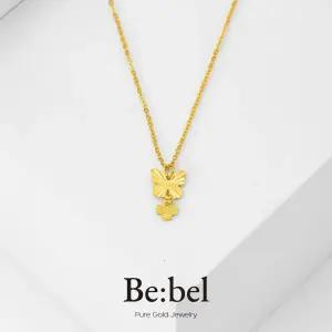 순금목걸이 3.75g 24k 여자 나비 클로버 팬던트 비벨 장식중량별도