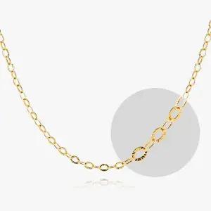 [엘렌쥬얼리]14K 18K 할로우 가리비 컷팅 타원 체인 금 목걸이