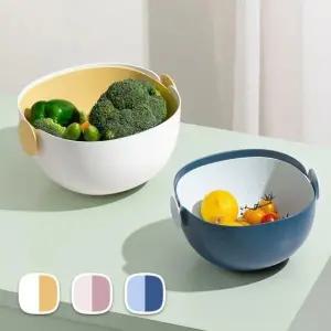 듀얼 채반 야채 과일 세척 물빠짐 바구니 볼 대형 (WFJ1LRH)