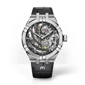 모리스라크로와 아이콘 스켈레톤 메뉴팩처 남성용 오토매틱 45mm 가죽밴드 A