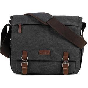 남성용 캔버스 메신저백, 여행용 사첼 숄더백 15.6인치 노트북 가방 서류 비즈니스