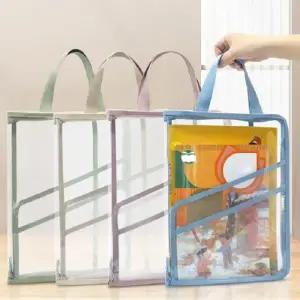 [사러왕]손잡이 지퍼파일 파일케이스 pvc 파우치 A4파일 보조가방 서류가방 학원가방 새학기 선물