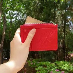 F0688 블루마운트 천연소가죽 슬림 지퍼 카드지갑