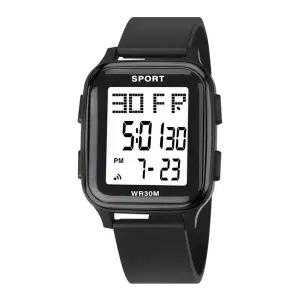 [콩심팥심]디지털 심플 학생 스포츠 전자 남자 사각 손목 시계 LED시계