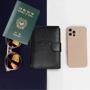 [콩심팥심]가죽 여권지갑 지퍼형 여권케이스 포켓 수납 여행준비물