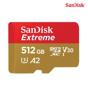 [샌디스크]MicroSDXC Extreme 512G  C10 4K V30/익스트림/QXA1 QXAV ST1