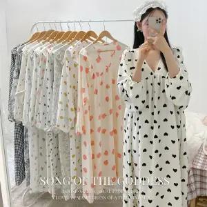 (44~110/루즈핏)여신의노래 파자마원피스/홈웨어/긴팔/가을/캐릭터/원피스/신상/오버핏/데일리/긴팔잠옷/루즈핏/빅사이즈/편한옷/세트