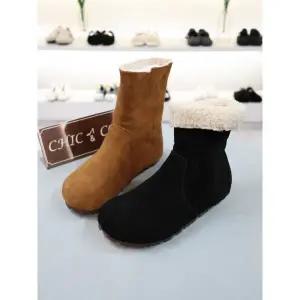 [하프클럽/] 소가죽 스웨이드 천연양털 내피 3cm 앵클부츠 CNC24S3048