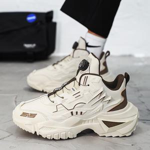 워킹화 운동화 Mech 가죽 회전 버클 아빠 신발 다용도 두꺼운 밑창 충격 흡수 미끄럼 방지 남성용