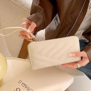 [HYIJPTEK_4B]여성 카드 핸드 휴대 폰 지퍼 장 지갑 화이트