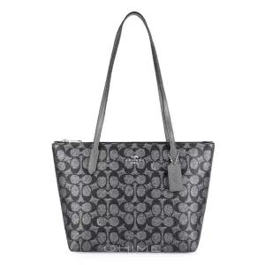 백 숄더 피오나 시그니처 캔버스 CW396 그레이+실버