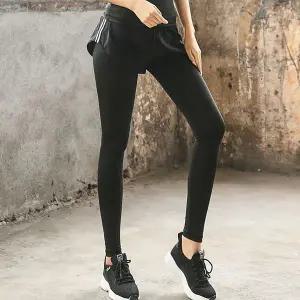 [옷자락]여성 필라테스 운동복 요가복 일체형 반바지 레깅스_P301723665