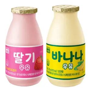 푸르밀 생바나나우유 225ml x 12개입+딸기우유 225ml x 12개입