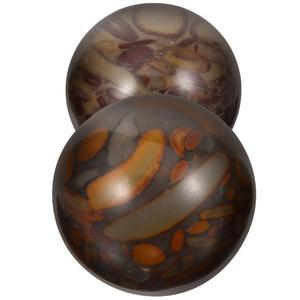 2Pcs 스톤 핸드볼 마사지 공 야외 기계 종소리 롤링 운동에 편리함 소형