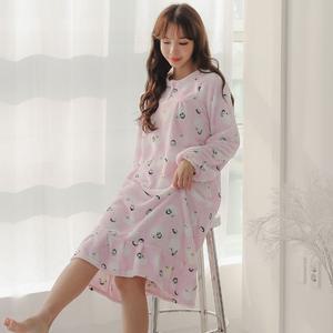 밍크 물범 원피스 수면 겨울잠옷 여성 홈웨어