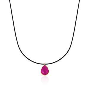 [비앤비골드] 14K 오로라 젬드롭 루비 실크줄 목걸이 MNN41508
