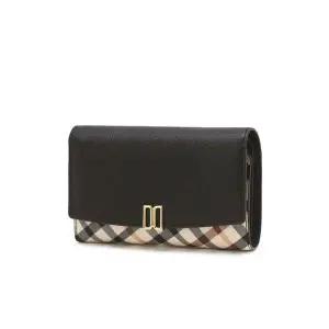 [NS홈쇼핑]DCWA5F453 닥스 [VICTORIA] 빅토리아 블랙 체크 배색 가죽 중지갑[35455652]