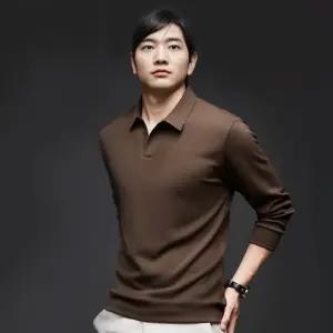 남자 봄 가을 카라티 정장티 오픈 레이어드 긴팔 티셔츠 흰티 남성