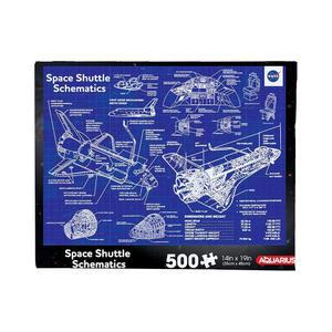 아쿠아리우스 NASA 우주왕복선 도식 퍼즐(500피스 직소 퍼즐) - 글레어 프리 - 정밀 장착 - 퍼즐 먼지 거의 없음 - 공식 라이선스 NASA 수집품-14x19 in
