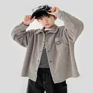 (리틀브로) (아동)B.보들코듀로이셔츠_그레이[셔츠BFJK737A]