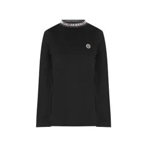 [크로커다일레이디] 크로커다일레이디 레터링 자가드 반넥 기모 티셔츠CLDWTS201