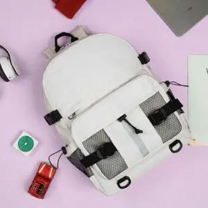 [하프클럽/]남자 여자 패션 책가방 학생 신상 캐주얼 베이지 백팩