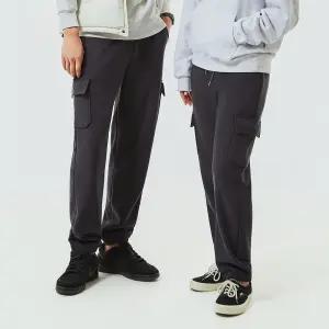 [1장+1장] 카고 조거 핫팩 팬츠 방한 남녀공용 스포츠 의류 기모 일자 팬츠 3color 빅사이즈 S~2XL