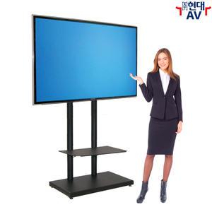 현대AV ND-6495 초대형 TV 플로어(바닥) 스탠드, 최대 75인치/50kg 이내 지원, 케이블 내장 정리, 대형 받침대, TV 높낮이 조절 가능, AV선반 1장 기본 제공, 기둥 길이 1570mm, 한글 매뉴얼, 거치대 브라켓 받침대