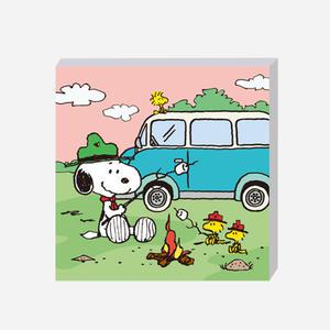 DIY 보석십자수 피너츠 스누피 캠핑 25x25cm 캔버스형 비즈