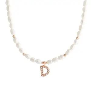 갤러리아 [비앤비골드] 14K 바로크 진주 큐빅 알파벳D 목걸이 IGN32509