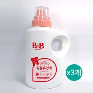 비앤비 유아 섬유유연제 자스민앤로즈향 용기 1500ml x 3개