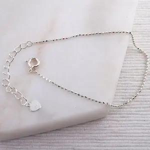 싼비즈 [8-651-01]순은팔찌줄 1.2mm컷팅볼 실버925 ,1개